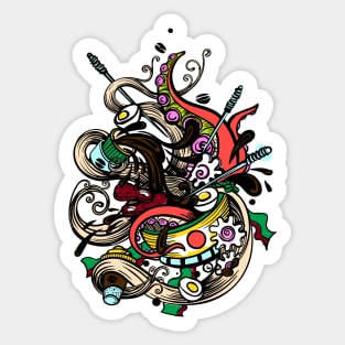 noodles and coffee Sticker